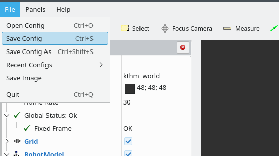 Saving the configuration